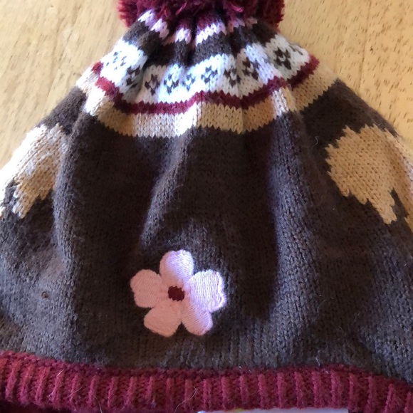 Crazy 8 Winter Hat - Horses with pink flowers and tassels Child Small size 4-6 - Picture 2 of 8
